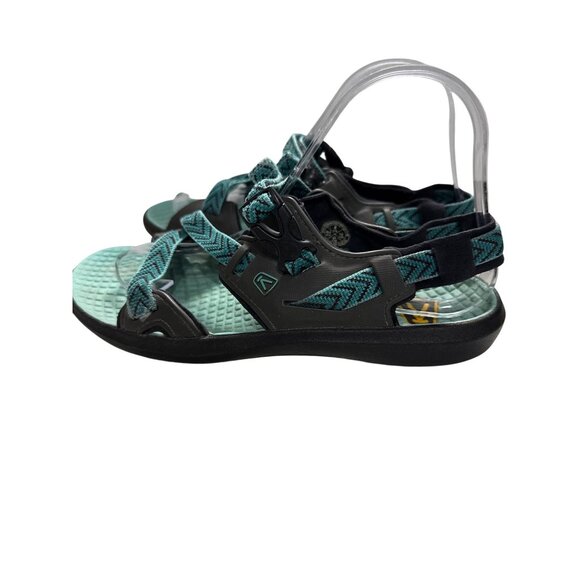 Keen Womens Contour Arch Maupin Sandals Size 8 US Black & Teal Sandal Footwear - Picture 2 of 7
